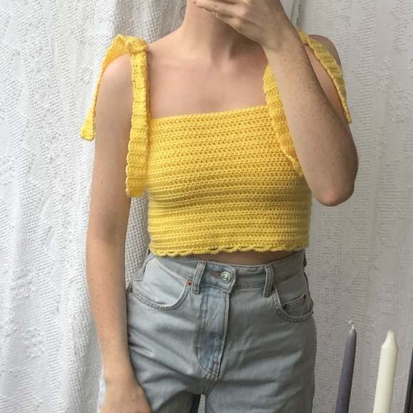 Crochet Tie Strap Tank Top - Picture 5 of 6